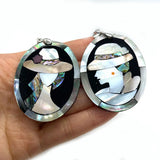 Abalone Shell Necklace Pendant Oval Freshwater Mother Of Pearl Pendant