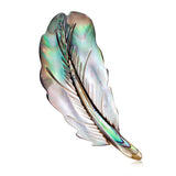 Abalone Feather Brooch Shell Pin Party Office Suit Jewelry