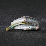 Abalone Feather Brooch Shell Pin Party Office Suit Jewelry