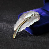 Abalone Feather Brooch Shell Pin Party Office Suit Jewelry
