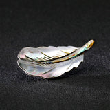 Abalone Feather Brooch Shell Pin Party Office Suit Jewelry