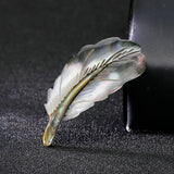 Abalone Feather Brooch Shell Pin Party Office Suit Jewelry