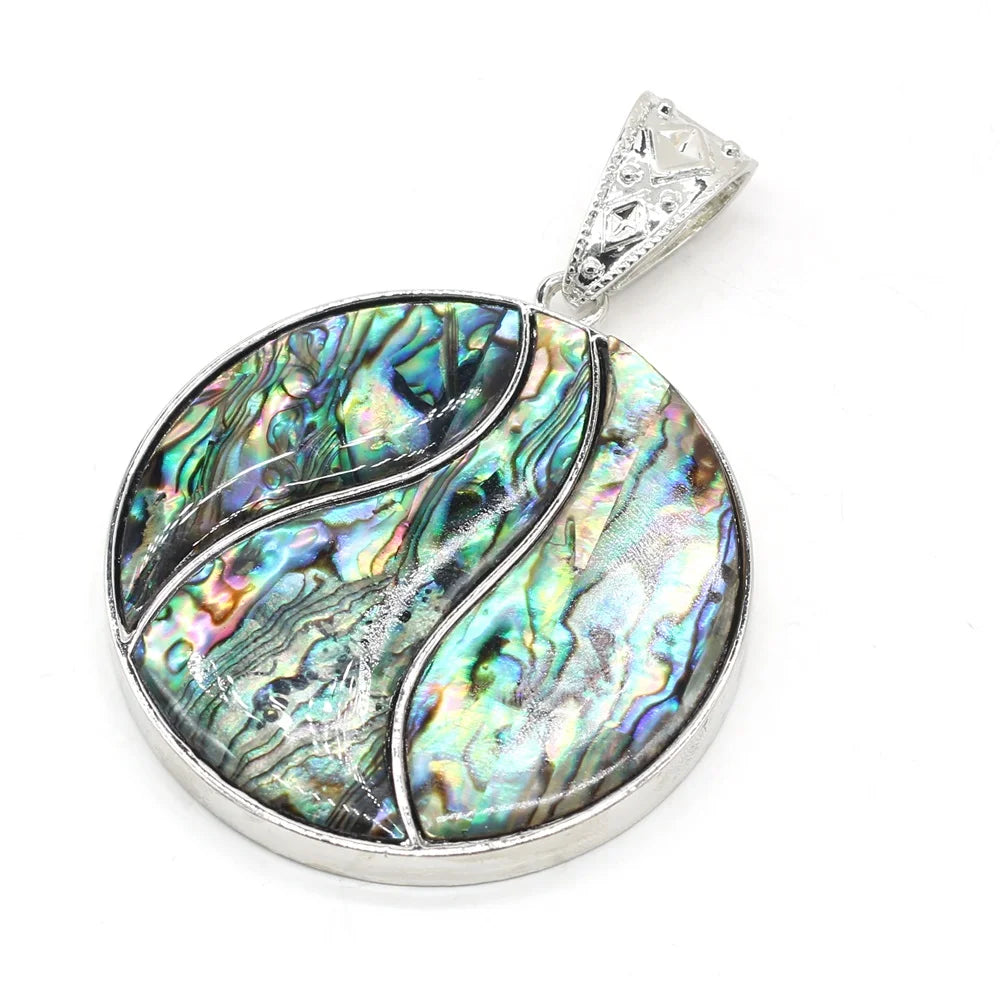 Abalone Pendants Tibetan Silver Shell Charms for Jewelry Making DIY