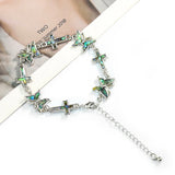 Abalone Shell Charm Bracelet Butterfly Crosses Bangle
