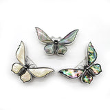 Vintage Abalone Shell Pendant Necklace with Butterfly Brooch