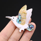 Abalone Shell Bird Decoration Pendant Charms for Jewelry Making 45x49mm