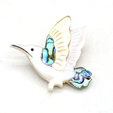 Abalone Shell Bird Decoration Pendant Charms for Jewelry Making 45x49mm