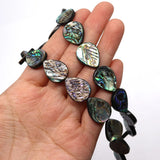Abalone Shell Carved Teardrop Charm Jewelry Making Necklace
