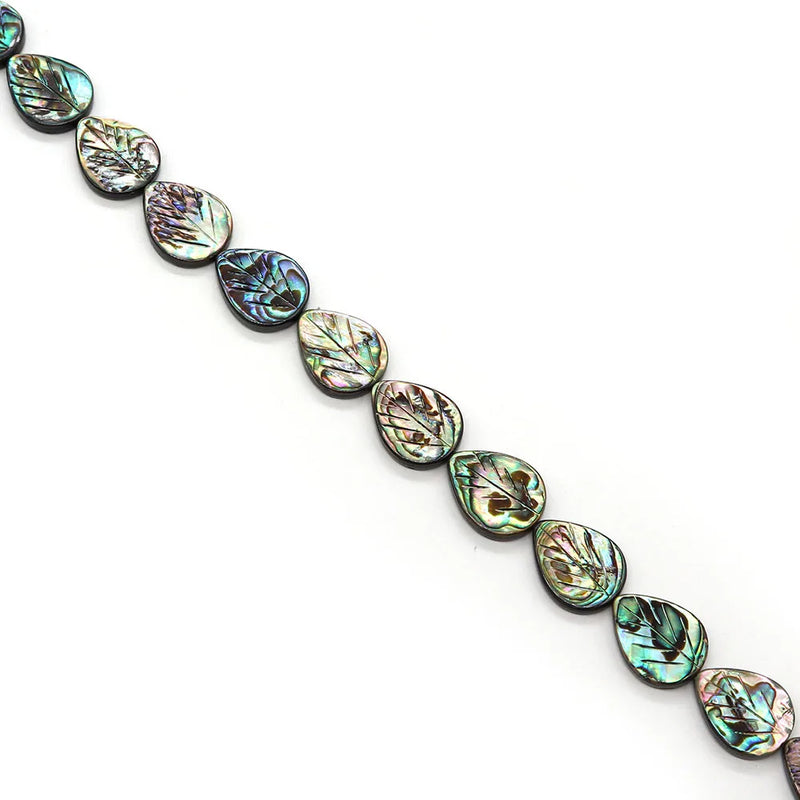 Abalone Shell Carved Teardrop Charm Jewelry Making Necklace