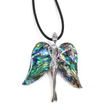 Abalone Shell Wings Pendant Necklace Brooch for Women Men