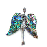 Abalone Shell Wings Pendant Necklace Brooch for Women Men