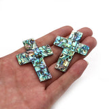 Abalone Shell Cross Pendant 49x52mm DIY Jewelry Making