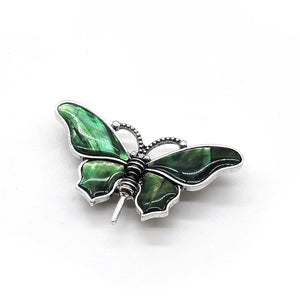 Vintage Abalone Shell Butterfly Pendant Necklace Brooch