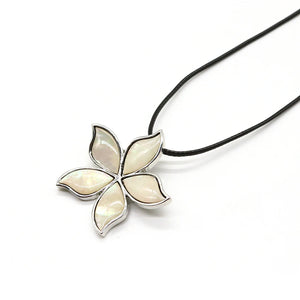 Abalone Shell Flower Pendant & Brooch Necklace