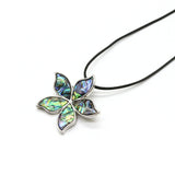 Abalone Shell Flower Pendant & Brooch Necklace