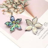 Abalone Shell Flower Pendant & Brooch Necklace