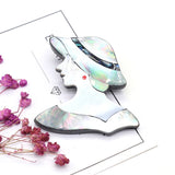 Abalone Shell Lady Girl Brooches for DIY Jewelry Making