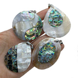 Abalone Shell Necklace Pendant Mother of Pearl Rectangle Water