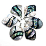 Abalone Shell Necklace Pendant Mother of Pearl Rectangle Water