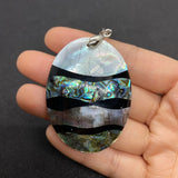 Abalone Shell Necklace Pendant Mother of Pearl Rectangle Water