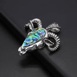 Abalone Shell Pendant Cow Sheep's Head Charms Jewelry Making DIY
