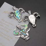 Abalone Shell Pendant Cow Sheep's Head Charms Jewelry Making DIY