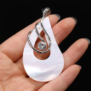 Abalone Shell Pendant Drop Mother of Pearl Charms for DIY Necklace