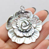 Abalone Shell Pendant Flower Shape Mother of Pearl Charms for DIY Necklace