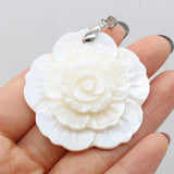 Abalone Shell Pendant Flower Shape Mother of Pearl Charms for DIY Necklace