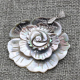 Abalone Shell Pendant Flower Shape Mother of Pearl Charms for DIY Necklace