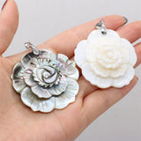 Abalone Shell Pendant Flower Shape Mother of Pearl Charms for DIY Necklace