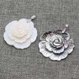 Abalone Shell Pendant Flower Shape Mother of Pearl Charms for DIY Necklace