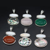 Abalone Shell Pendant Gemstone Charms for DIY Necklace Making