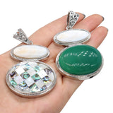 Abalone Shell Pendant Gemstone Charms for DIY Necklace Making