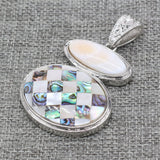 Abalone Shell Pendant Gemstone Charms for DIY Necklace Making