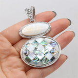 Abalone Shell Pendant Gemstone Charms for DIY Necklace Making