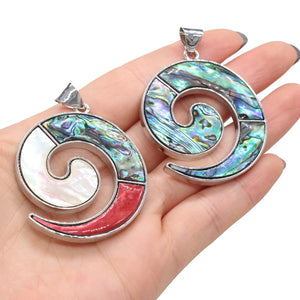 Abalone Shell Pendant Mix-Color Mother of Pearl Charms for DIY Necklace