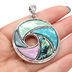 Abalone Shell Mother of Pearl Pendant Mix-Color Necklace DIY