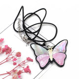 Abalone Butterfly Pendant Necklace Mother-of-pearl Shell Charms