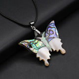 Abalone Butterfly Pendant Necklace Mother-of-pearl Shell Charms