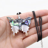 Abalone Butterfly Pendant Necklace Mother-of-pearl Shell Charms