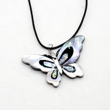 Abalone Butterfly Pendant Necklace Mother-of-pearl Shell Charms