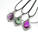 Abalone Shell Pendant Necklace Teardrop Shape Charms Women Jewelry