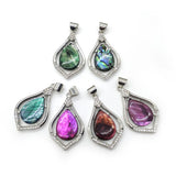 Abalone Shell Pendant Necklace Teardrop Shape Charms Women Jewelry