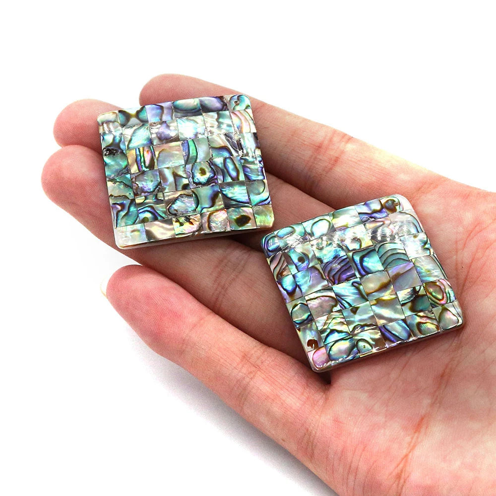 Abalone Shell Rhombus Pendants for Jewelry Making DIY Accessories