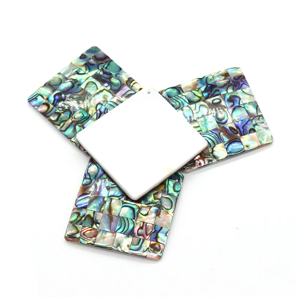 Abalone Shell Rhombus Pendants for Jewelry Making DIY Accessories
