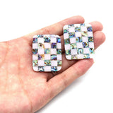Abalone Shell Suture Rectangular Pendant 30x40mm