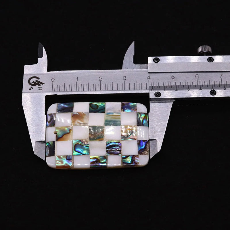 Abalone Shell Suture Rectangular Pendant 30x40mm