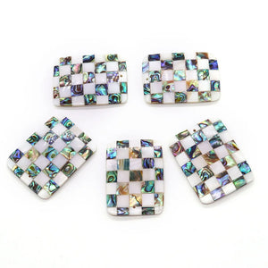 Abalone Shell Suture Rectangular Pendant 30x40mm