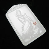Natural Afghan Jade Guanyin Pendant Man Necklace